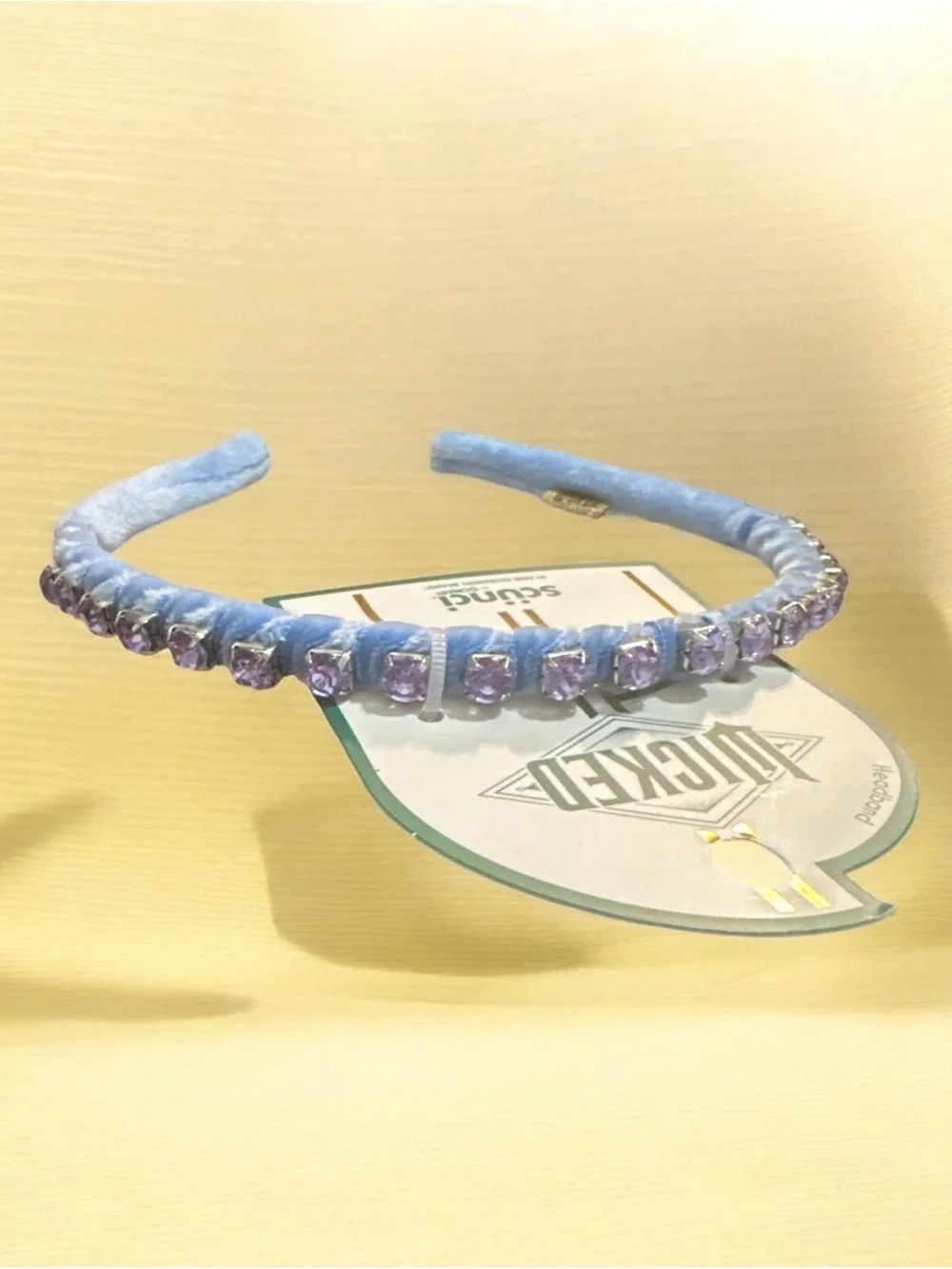 Scunci Wicked Velvet Headband with Lavender Rhinestones